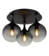 Dalton Shade Cluster Ceiling Light Matt Black Balls Smoke Glass Shade 3x E27-1