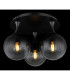 Dalton Shade Cluster Ceiling Light Matt Black Balls Smoke Glass Shade 3x E27-3