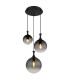 Dalton Cluster Pendant Ceiling Light Matt Black Balls Smoke Glass Shade 3x E27-1