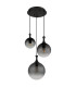 Dalton Cluster Pendant Ceiling Light Matt Black Balls Smoke Glass Shade 3x E27-2