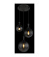 Dalton Cluster Pendant Ceiling Light Matt Black Balls Smoke Glass Shade 3x E27-4