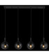 Dalton Bar Pendant Ceiling Light Matt Black Balls Smoke Glass Shade 4x E27-6