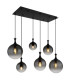 Dalton Cluster Pendant Ceiling Light Matt Black Balls Smoke Glass Shade 6x E27-1