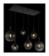 Dalton Cluster Pendant Ceiling Light Matt Black Balls Smoke Glass Shade 6x E27-4