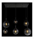 Dalton Cluster Pendant Ceiling Light Matt Black Balls Smoke Glass Shade 6x E27-5