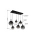 Dalton Cluster Pendant Ceiling Light Matt Black Balls Smoke Glass Shade 6x E27-8