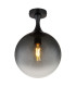 Dalton Globe Ceiling Light Matt Black Ball Smoke Glass Shade 1x E27-1