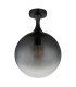Dalton Globe Ceiling Light Matt Black Ball Smoke Glass Shade 1x E27-2
