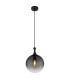 Dalton Globe Pendant Ceiling Light Matt Black Balls Smoke Glass Shade 1x E27-1