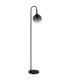 Dalton Glass Floor Lamp Matt Black Ball Smoke Glass Shade 1x E27-2