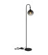 Dalton Glass Floor Lamp Matt Black Ball Smoke Glass Shade 1x E27-6