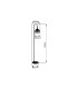 Dalton Glass Floor Lamp Matt Black Ball Smoke Glass Shade 1x E27-12