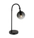 Dalton Globe Table Lamp Matt Black Ball Smoke Glass Shade 1x E27-1