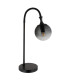 Dalton Globe Table Lamp Matt Black Ball Smoke Glass Shade 1x E27-2