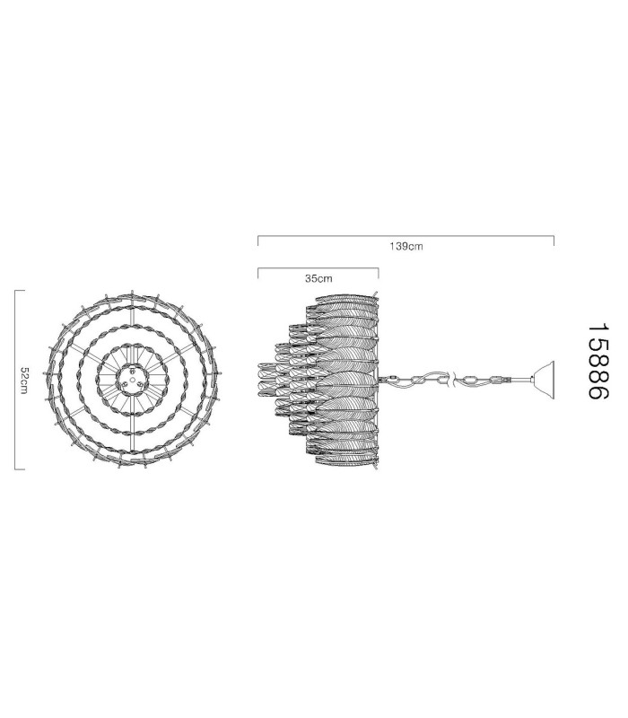 Dalton Pendant Ceiling Light Chrome 9x E14-8