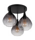 Olsen Shade Cluster Ceiling Light Matt Black Smoke Glass Shade 3x E27-2