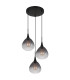 Olsen Cluster Pendant Ceiling Light Matt Black Smoke Glass Shade 3x E27-2