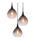 Olsen Cluster Pendant Ceiling Light Matt Black Smoke Glass Shade 3x E27-3