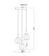 Olsen Cluster Pendant Ceiling Light Matt Black Smoke Glass Shade 3x E27-6
