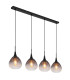 Olsen Bar Pendant Ceiling Light Matt Black Smoke Glass Shade 4x E27-1