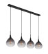 Olsen Bar Pendant Ceiling Light Matt Black Smoke Glass Shade 4x E27-2