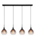 Olsen Bar Pendant Ceiling Light Matt Black Smoke Glass Shade 4x E27-3