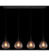 Olsen Bar Pendant Ceiling Light Matt Black Smoke Glass Shade 4x E27-5