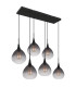 Olsen Cluster Pendant Ceiling Light Matt Black Smoke Glass Shade 6x E27-2