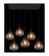 Olsen Cluster Pendant Ceiling Light Matt Black Smoke Glass Shade 6x E27-5