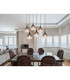 Olsen Cluster Pendant Ceiling Light Matt Black Smoke Glass Shade 6x E27-6