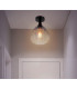 Olsen Globe Ceiling Light Matt Black Smoke Glass Shade 1x E27-4