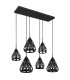 Hassan Cluster Pendant Ceiling Light Matt Black 6x E27-2