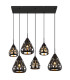 Hassan Cluster Pendant Ceiling Light Matt Black 6x E27-3