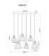 Hassan Cluster Pendant Ceiling Light Matt Black 6x E27-7