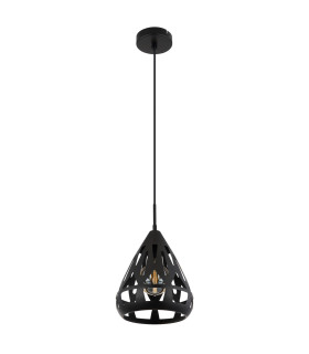 Hassan Wire Frame Pendant Ceiling Light Matt Black 1x E27-2
