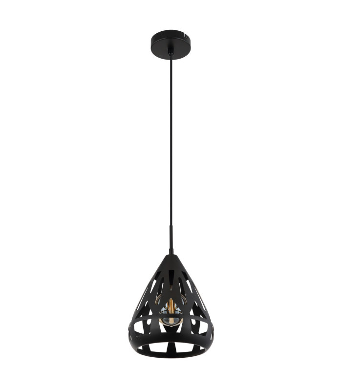 Hassan Wire Frame Pendant Ceiling Light Matt Black 1x E27-2