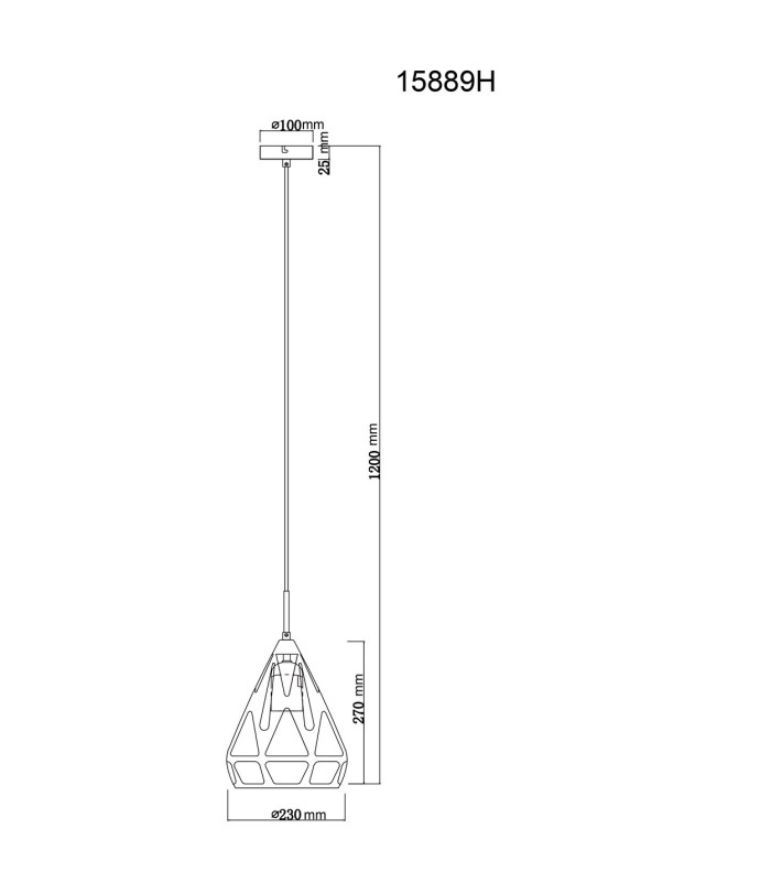 Hassan Wire Frame Pendant Ceiling Light Matt Black 1x E27-6