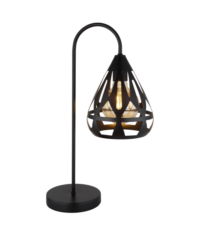 Hassan Table Lamp Matt Black 1x E27-1