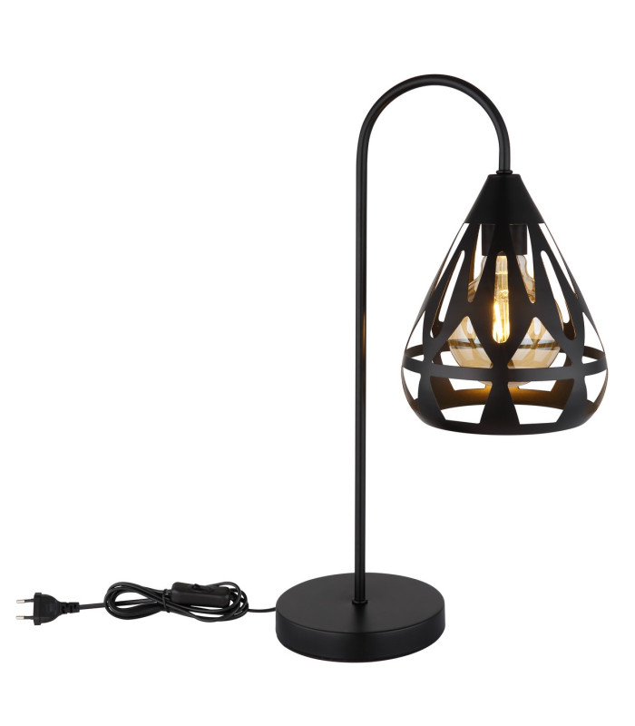 Hassan Table Lamp Matt Black 1x E27-4