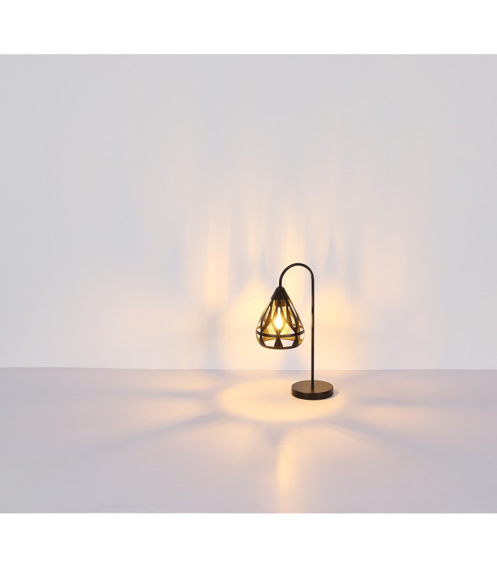 Hassan Table Lamp Matt Black 1x E27-6