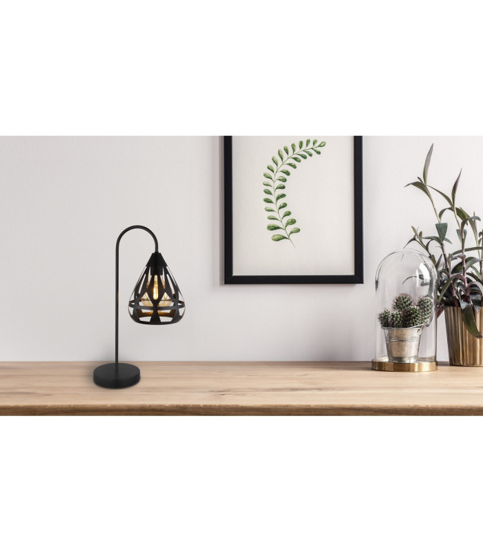 Hassan Table Lamp Matt Black 1x E27-8