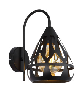 Hassan Dome Wall Lamp Matt Black 1x E27-1