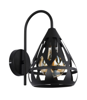 Hassan Dome Wall Lamp Matt Black 1x E27-2