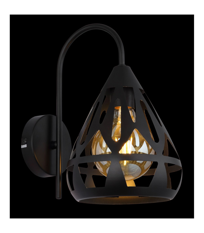 Hassan Dome Wall Lamp Matt Black 1x E27-4