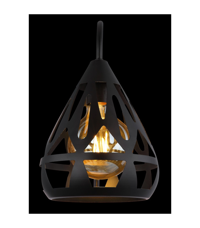 Hassan Dome Wall Lamp Matt Black 1x E27-5