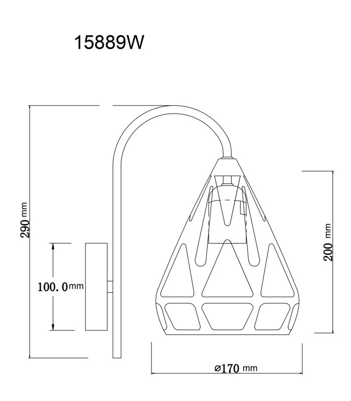 Hassan Dome Wall Lamp Matt Black 1x E27-7
