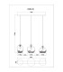 Jessica Bar Pendant Ceiling Light Gold Colours Matt Glass Shade 3x E27-7