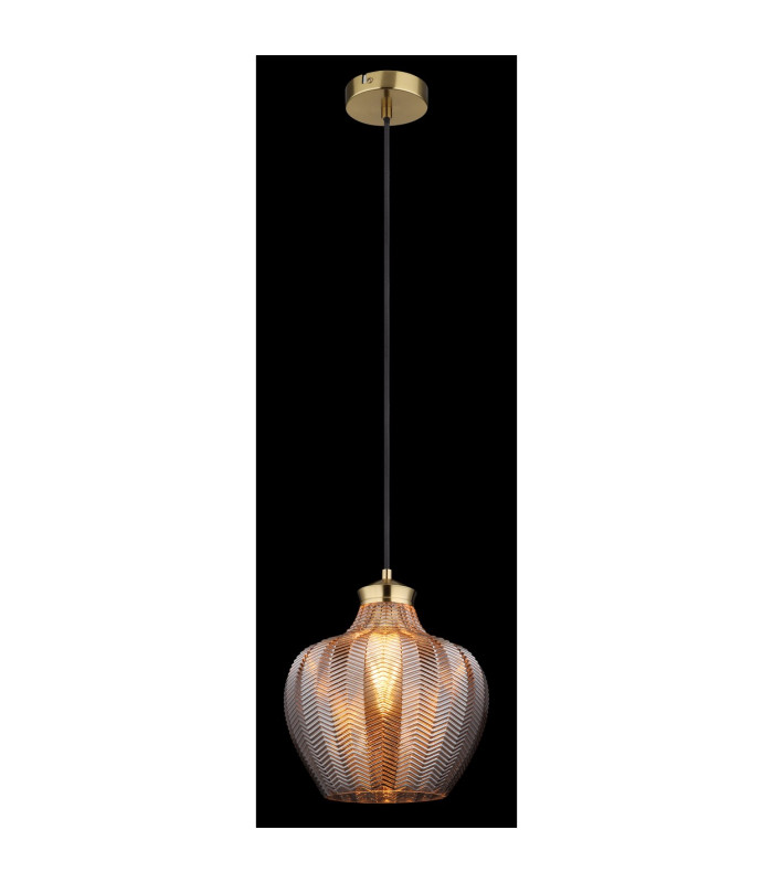 Jessica Dome Pendant Ceiling Light Gold Colours Matt Smoke Glass Shade 1x E27-4