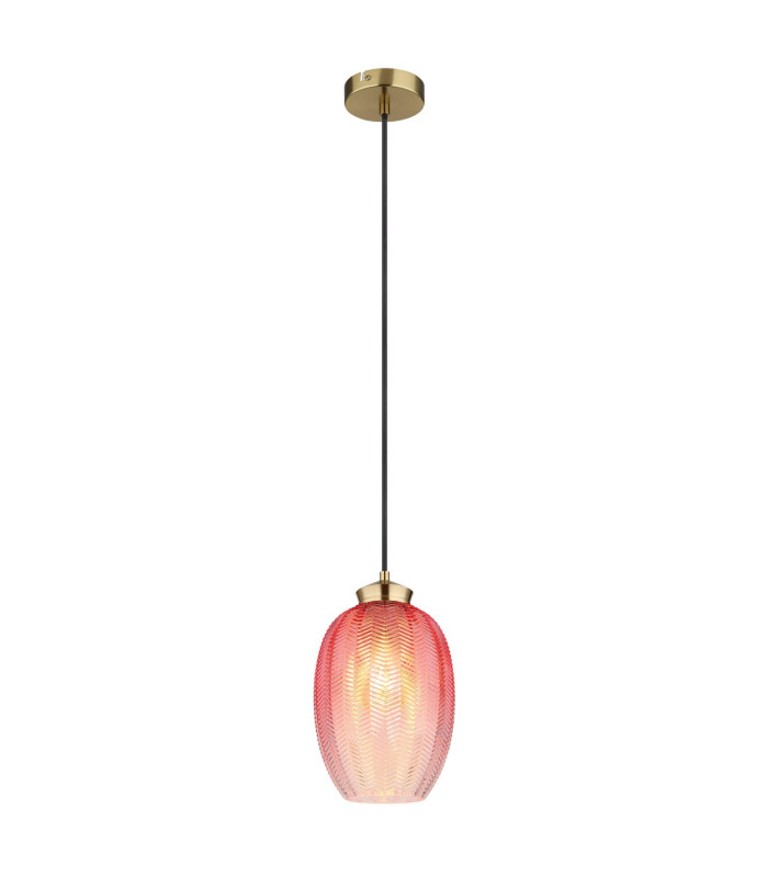 Jessica Dome Pendant Ceiling Light Gold Colours Matt Blackberry Glass Shade 1x E27-1