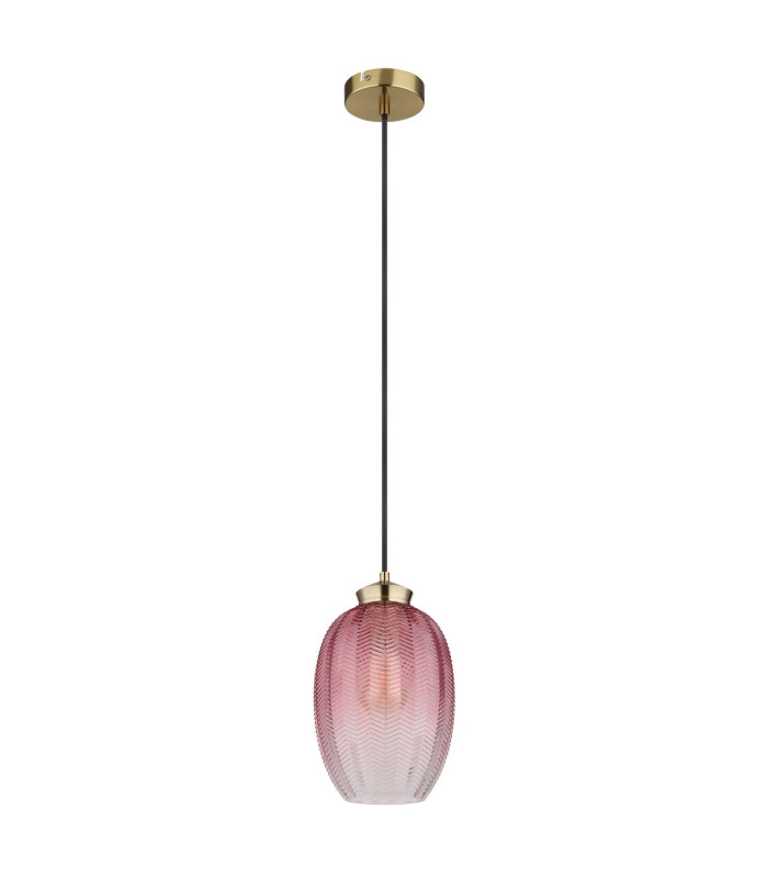 Jessica Dome Pendant Ceiling Light Gold Colours Matt Blackberry Glass Shade 1x E27-2
